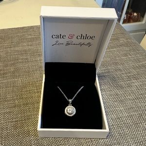 18 carat white gold plated Cate & Chloe necklace.  New, in original box.